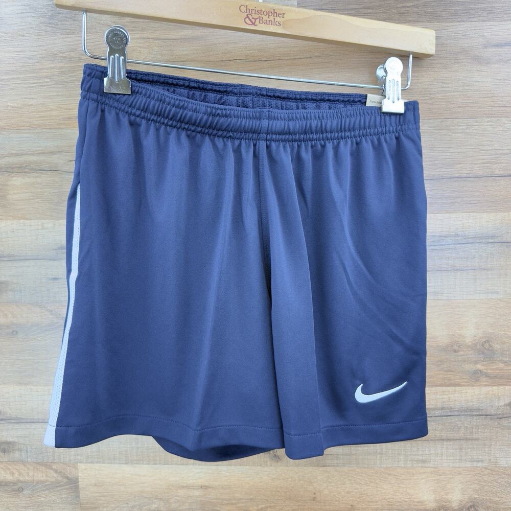 Nike Dri Fit Shorts Elastic Waist Inside Drawstring Relaxed Blue 6" Size S